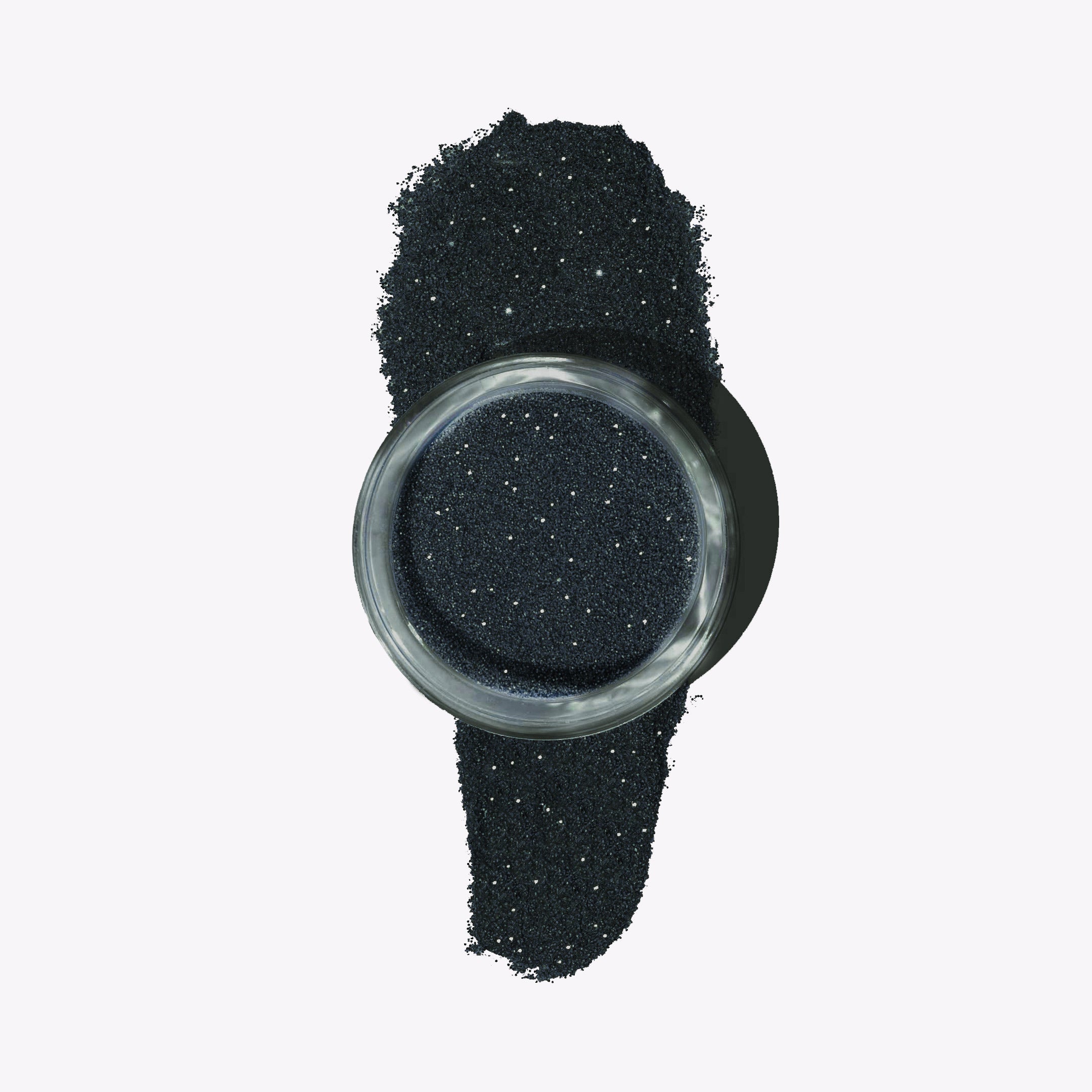 Midnight mörkblått glitter nagellack med silverfläckar för nageltrender 2024. Perfekt för hållbara naglar hemma och nagelkit, glittrar som en stjärnklar natthimmel